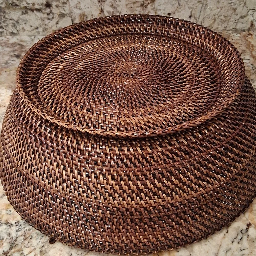 William Sonoma Nito Handwoven Round Basket